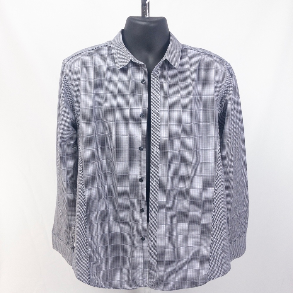 INC Black and White Checkered Shirt - L
